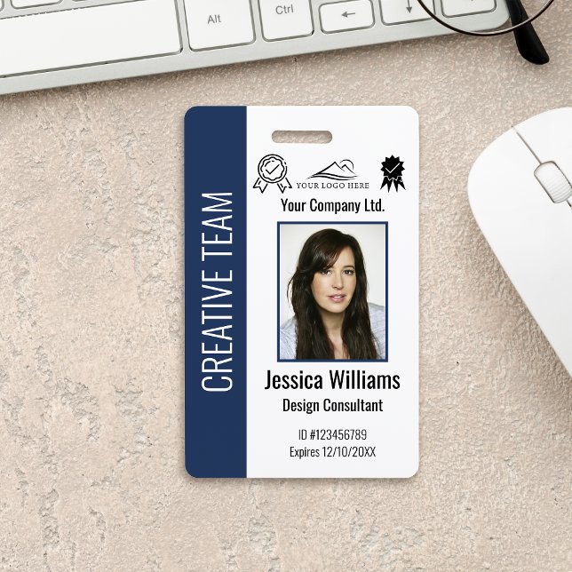 Personalized Corporate Employee ID Badge Blue (Creator Uploaded)