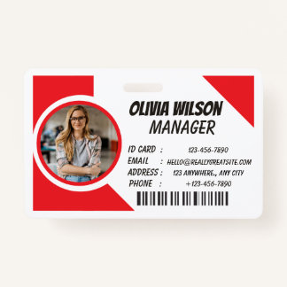 Personalized Corporate Employee ID Badge Blue