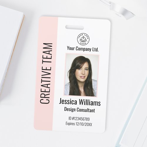 Personalized Corporate Employee ID Badge Blush