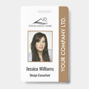 Personalized Corporate Employee ID Badge Brown