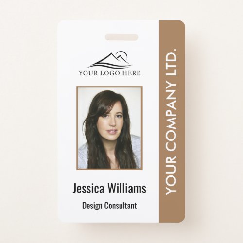Personalized Corporate Employee ID Badge Brown