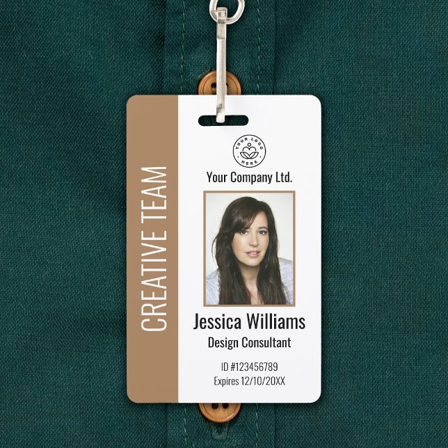 Personalized Corporate Employee ID Badge Brown (Creator Uploaded)