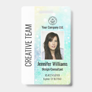 Personalized Corporate Employee ID Badge Glitter