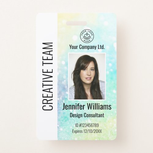 Personalized Corporate Employee ID Badge Glitter