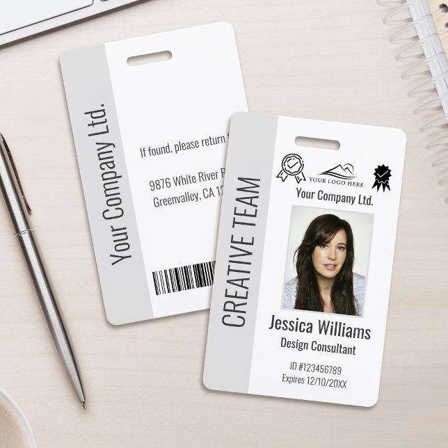 Personalized Corporate Employee ID Badge Gray (Creator Uploaded)
