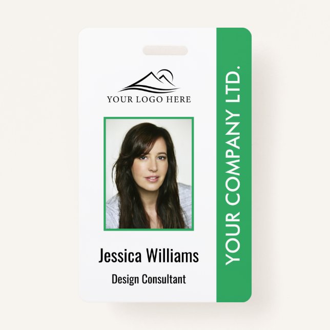 Personalized Corporate Employee ID Badge Green (Front)