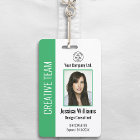 Personalized Corporate Employee ID Badge Green