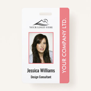 Personalized Corporate Employee ID Badge Pink