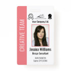 Personalized Corporate Employee ID Badge Pink