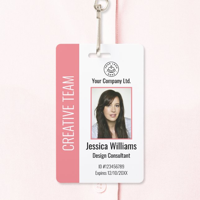 Personalized Corporate Employee ID Badge Pink (Creator Uploaded)