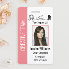 Personalized Corporate Employee ID Badge Pink