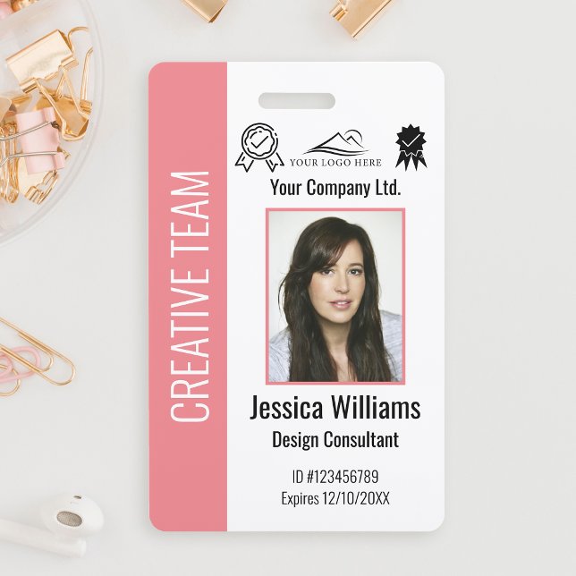 Personalized Corporate Employee ID Badge Pink (Creator Uploaded)