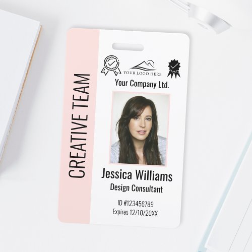 Personalized Corporate Employee ID Badge Pink