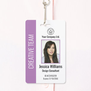 Personalized Corporate Employee ID Badge Purple