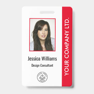 Personalized Corporate Employee ID Badge Red