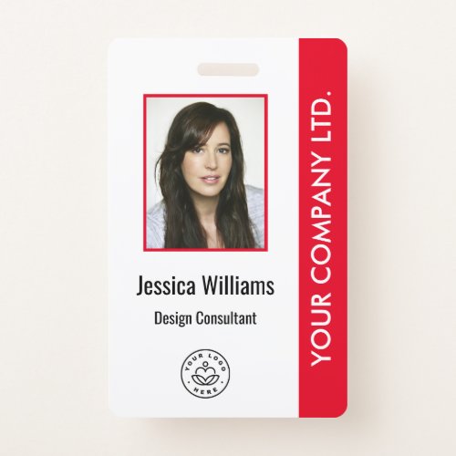 Personalized Corporate Employee ID Badge Red