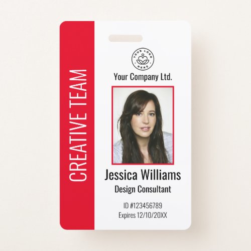 Personalized Corporate Employee ID Badge Red