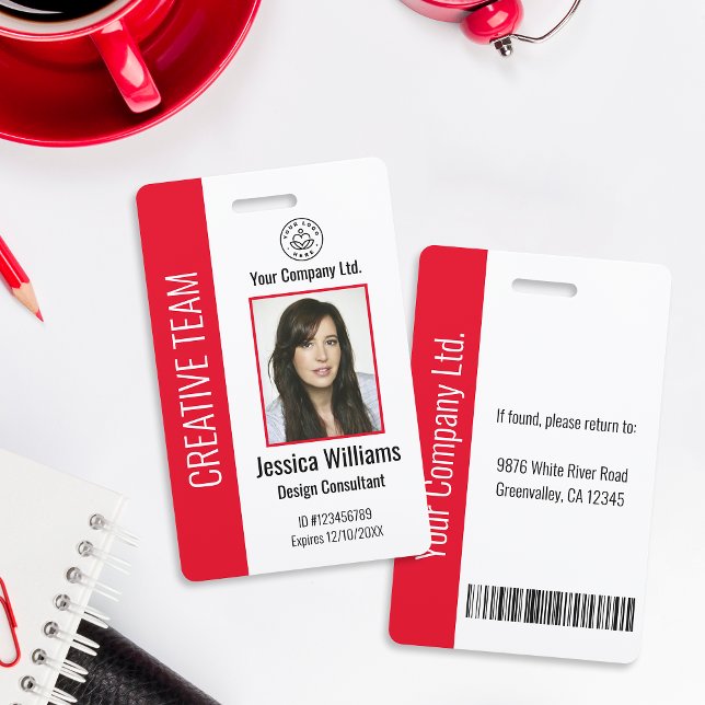 Personalized Corporate Employee ID Badge Red (Creator Uploaded)