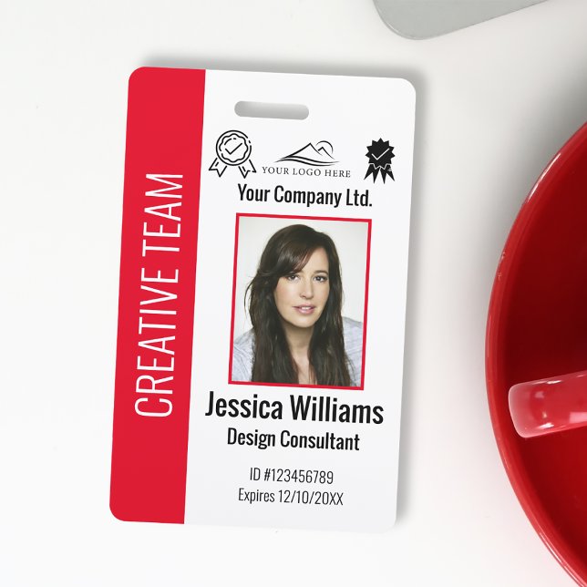 Personalized Corporate Employee ID Badge Red (Creator Uploaded)