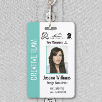 Personalized Corporate Employee ID Badge Teal