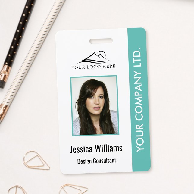 Personalized Corporate Employee ID Badge Teal (Creator Uploaded)