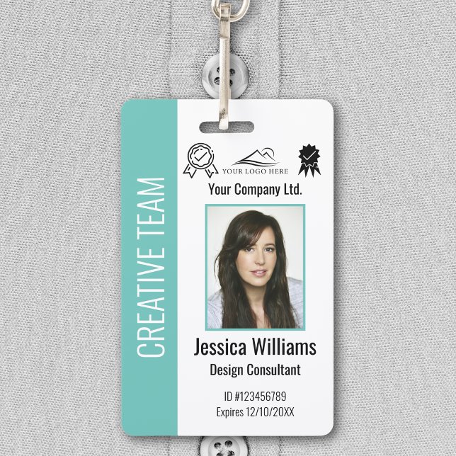 Personalized Corporate Employee ID Badge Teal (Creator Uploaded)