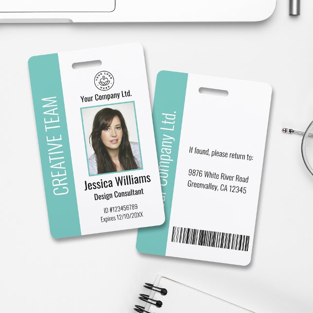 Personalized Corporate Employee ID Badge Teal (Creator Uploaded)