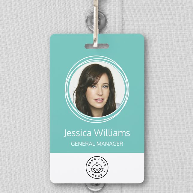Personalized Corporate Employee ID Badge Teal (Creator Uploaded)