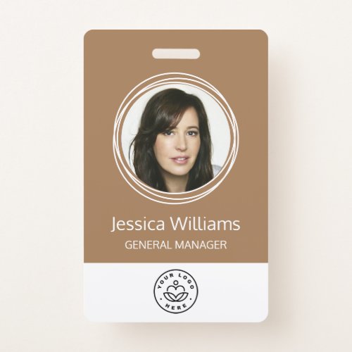 Personalized Corporate Employee ID Brown Badge