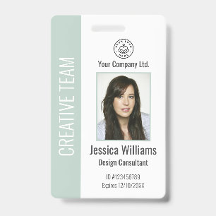 Personalized Corporate Employee ID Pastel Green Badge