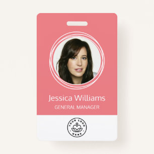 Personalized Corporate Employee ID Pink Badge