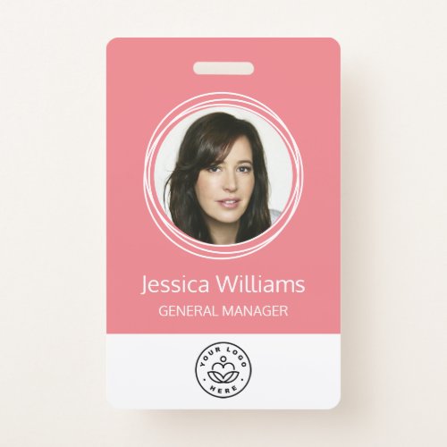 Personalized Corporate Employee ID Pink Badge