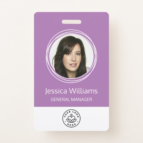 Personalized Corporate Employee ID Purple Badge
