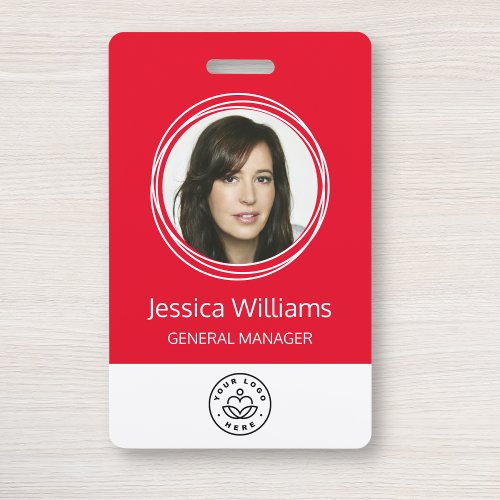 Personalized Corporate Employee ID Red Badge