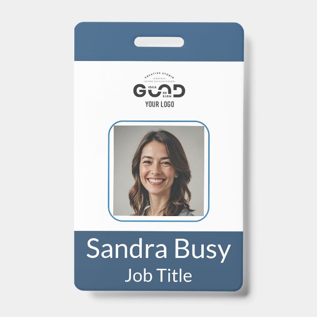 Personalized Corporate Employee ID Vertical Badge (Front)