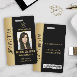 Personalized Corporate Employee Luxury Black ID Badge