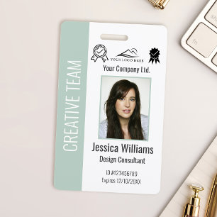Personalized Corporate Employee Pastel Green ID Badge