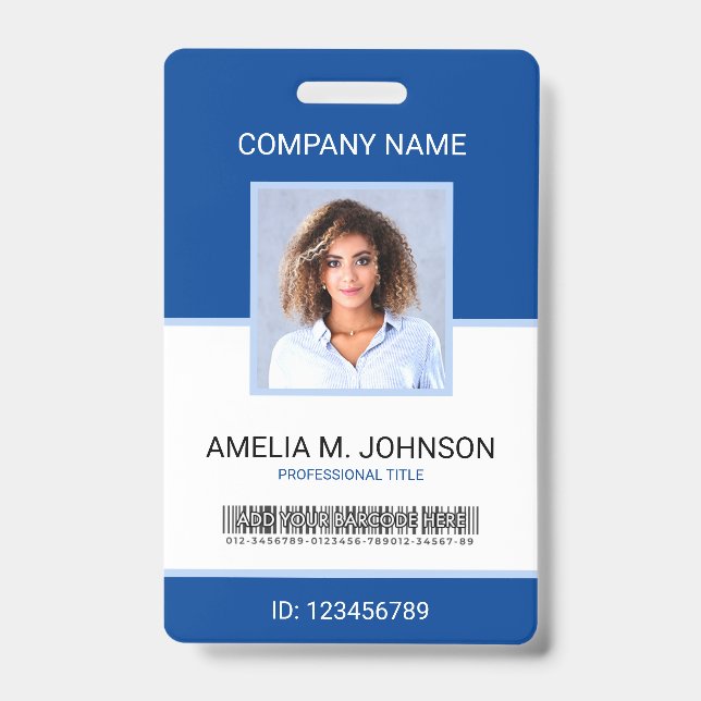 Personalized Corporate Employee Photo ID Badge (Front)