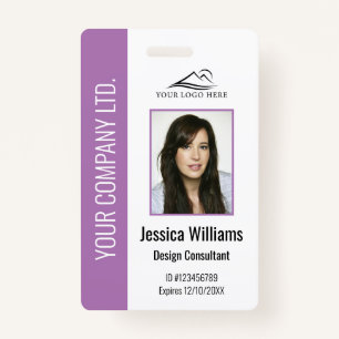 Personalized Corporate Employee Purple ID Badge