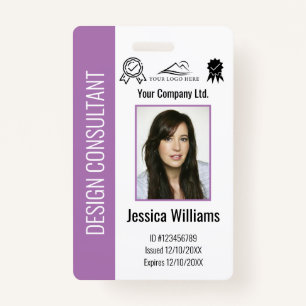 Personalized Corporate Employee Purple ID Badge