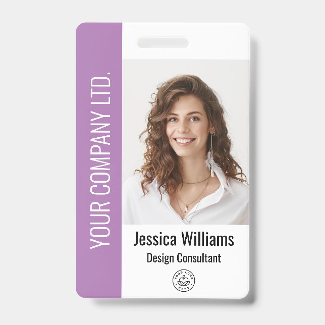 Personalized Corporate Employee Purple ID Badge (Front)