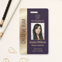 Personalized Corporate Employee Purple ID  Badge