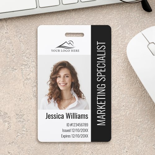 Personalized Corporate Employee Staff Black ID Badge