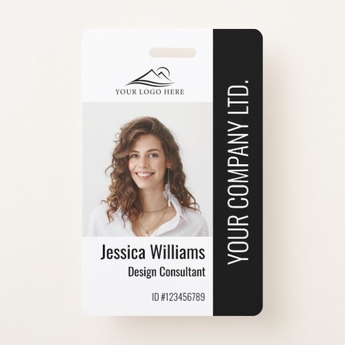 Personalized Corporate Employee Staff Black ID Badge