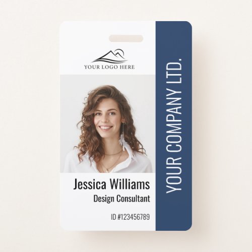 Personalized Corporate Employee Staff Blue ID Badge