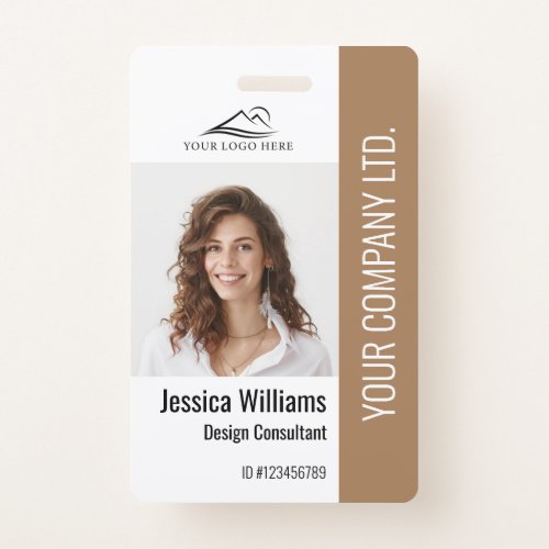 Personalized Corporate Employee Staff Brown ID Badge