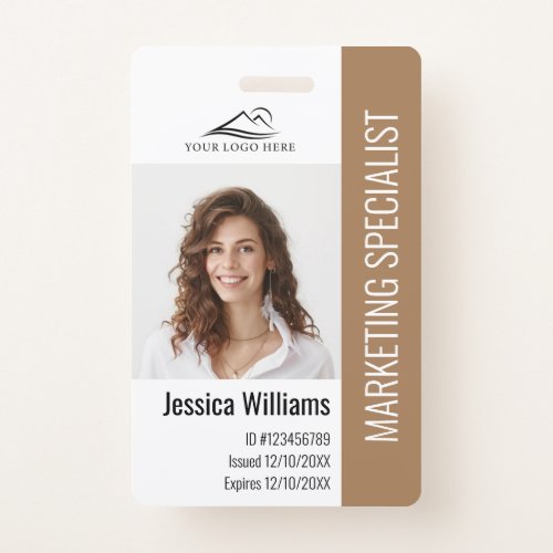 Personalized Corporate Employee Staff Brown ID Badge