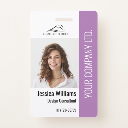 Personalized Corporate Employee Staff Purple ID Badge