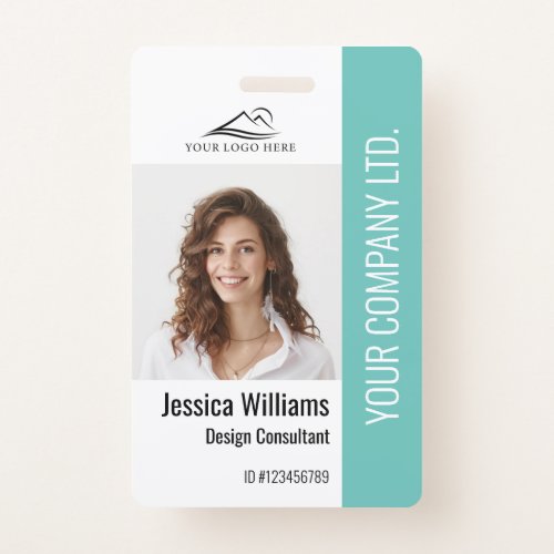 Personalized Corporate Employee Staff Teal ID Badge