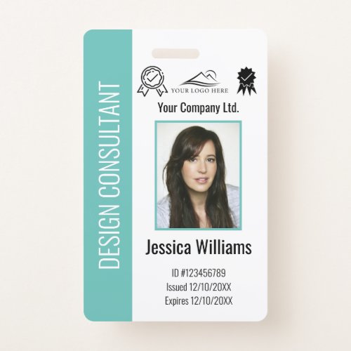 Personalized Corporate Employee Teal ID  Badge